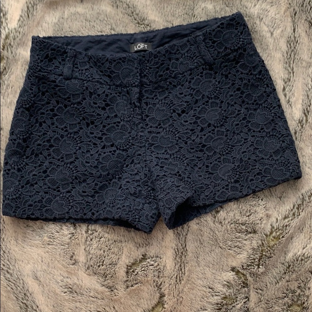 LOFT Navy Lace Short